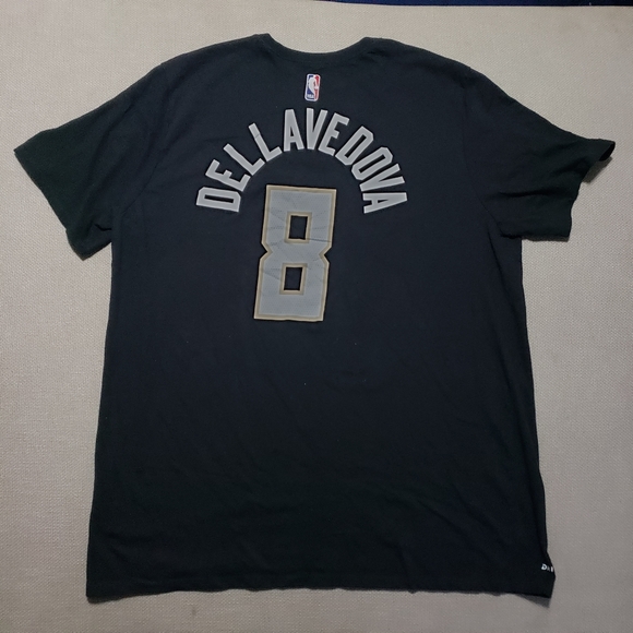 Nike Milwaukee Bucks # 8 Dellavedova Black T Shirt Men's XXLarge - Picture 2 of 16